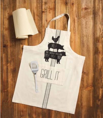 FINAL SALE Mud Pie Grill It Apron Spatula Set