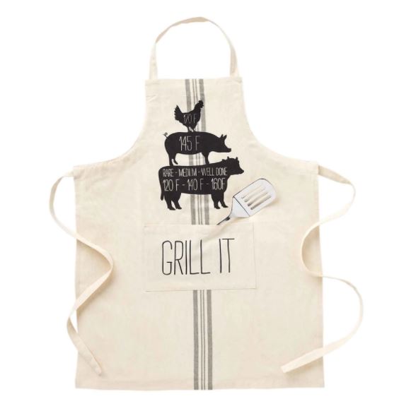FINAL SALE Mud Pie Grill It Apron Spatula Set