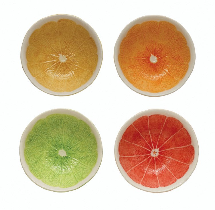 FINAL SALE Handpainted Ceramic Fruit Bowls, 4 Colors