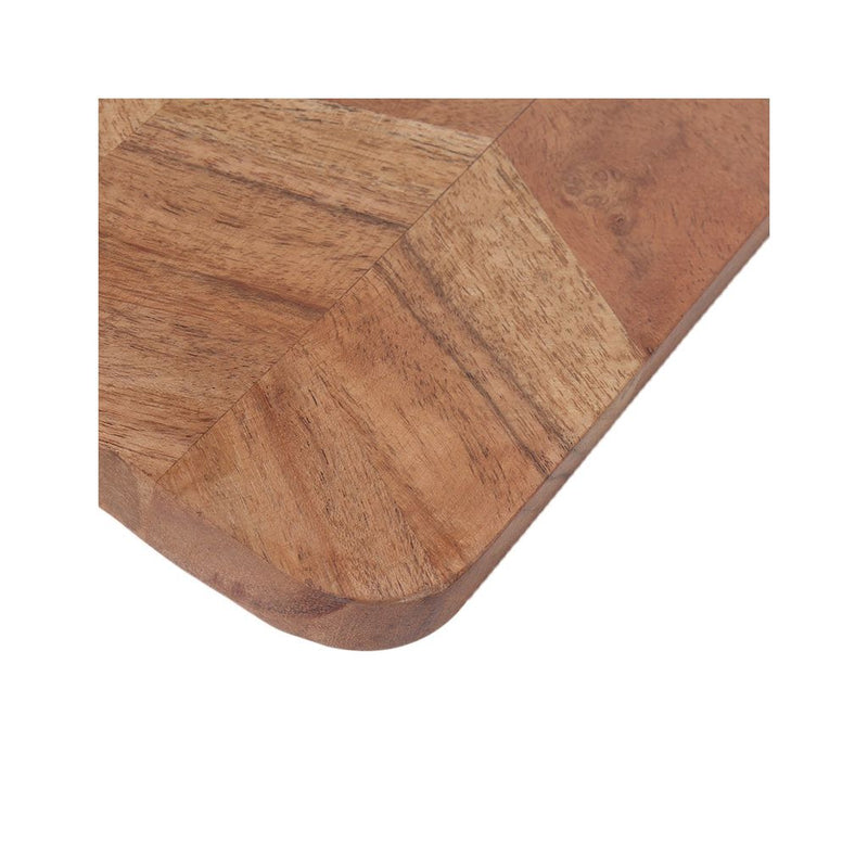 FINAL SALE Herringbone Acacia Wood Serving Board With Handle