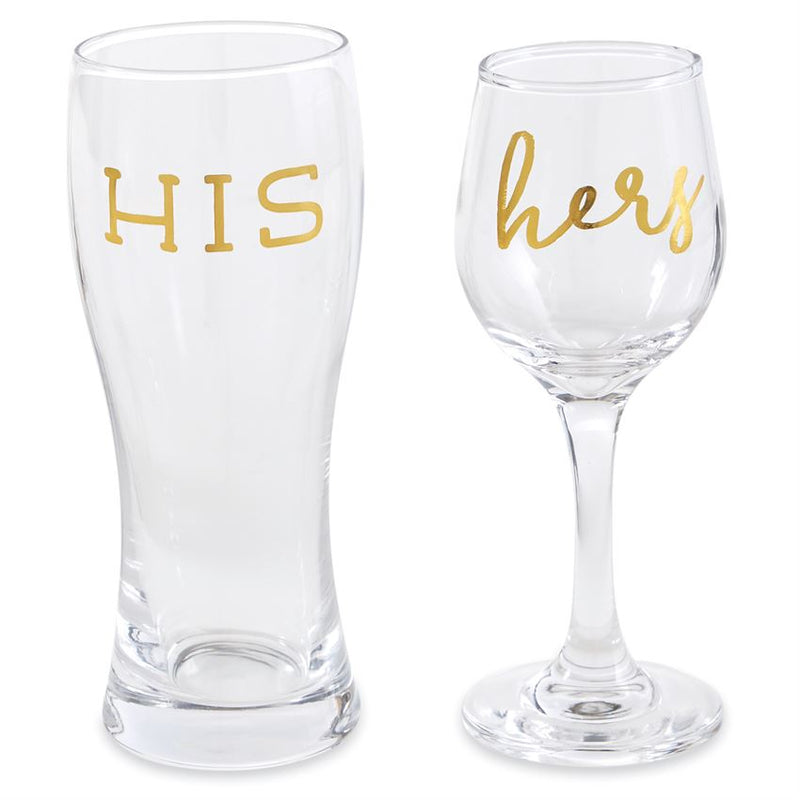FINAL SALE Mud Pie His And Hers Glasses