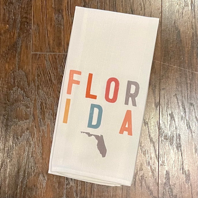 FINAL SALE Warm Tones State Icon Dish Towel - Florida