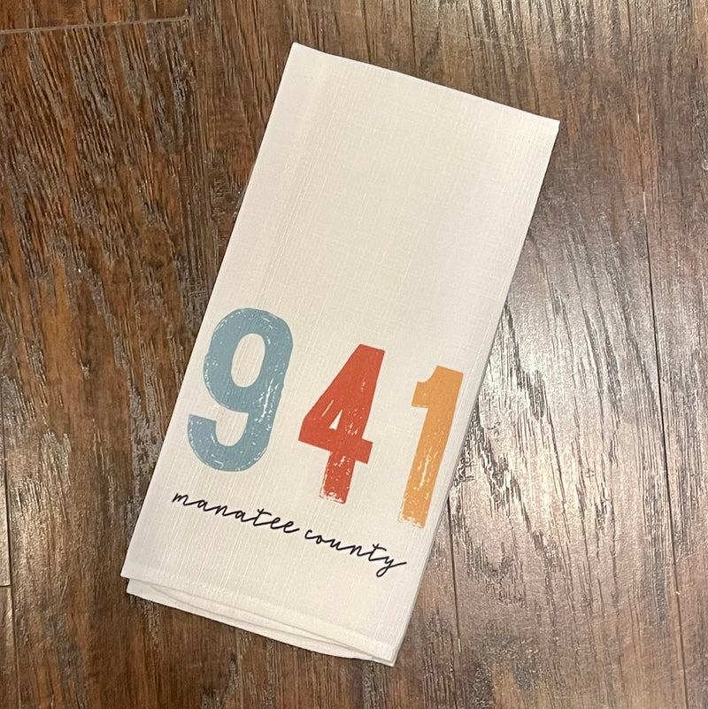 FINAL SALE 941 Area Code Dish Towel