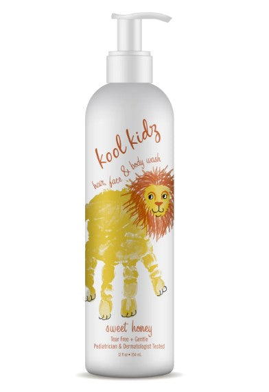 Kool Kidz Hair, Face & Body Wash Sweet Honey - 12 Oz. Lion