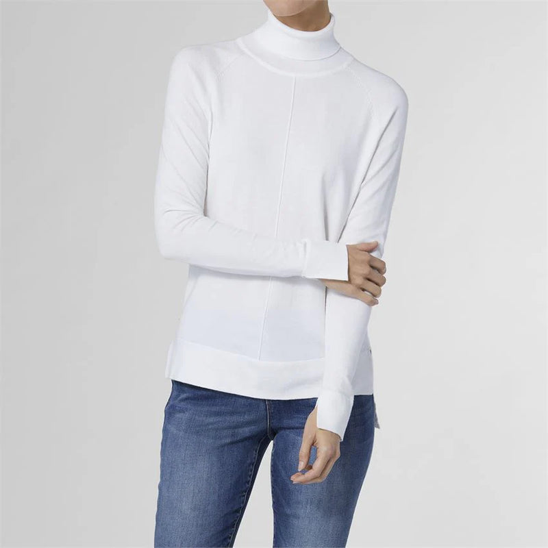 Maggie Fine Gauge Mock Neck Sweater - Winter White-FINAL SALE