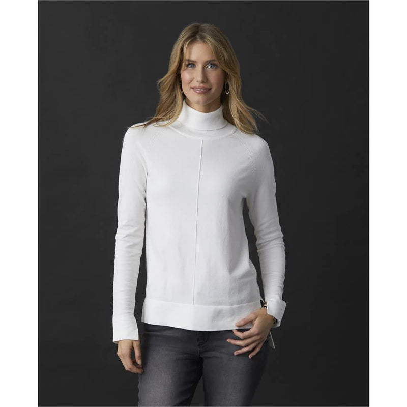 Maggie Fine Gauge Mock Neck Sweater - Winter White-FINAL SALE