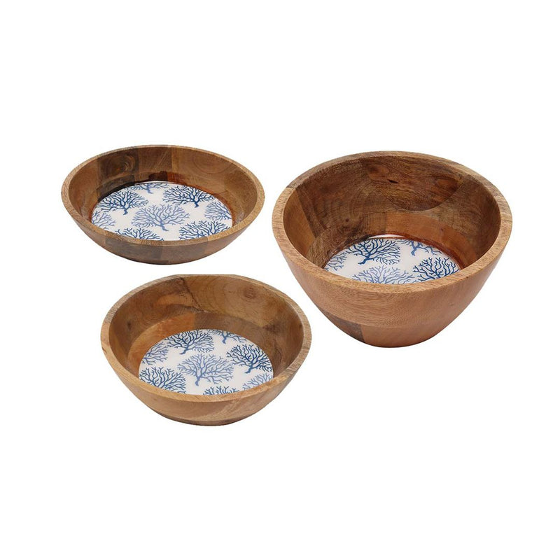 FINAL SALE Mango Wood Decal Bowl - 3 sizes