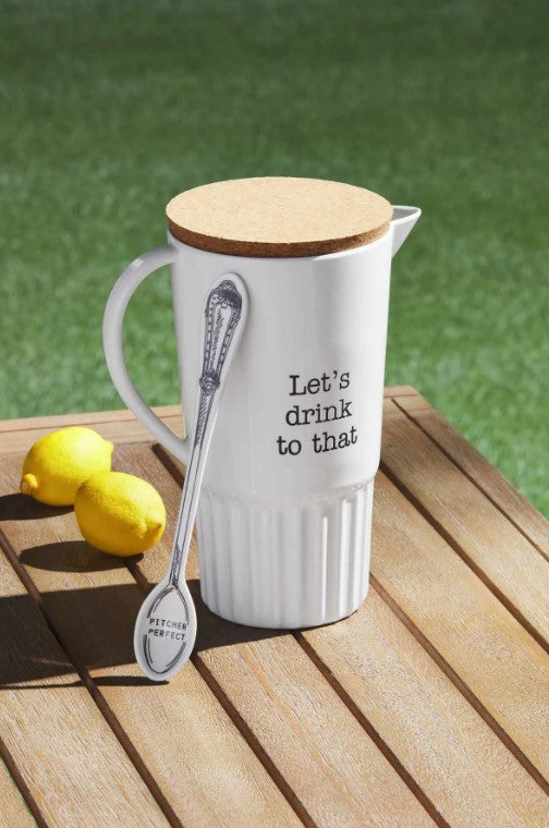 FINAL SALE Mud Pie Melamine Pitcher Spoon Set