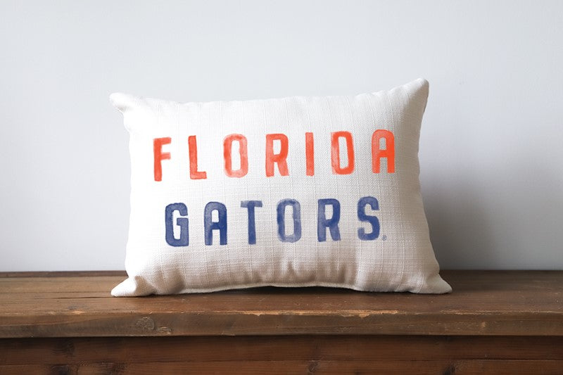 FINAL SALE Little Birdie Florida Gator Poster Tones Pillow
