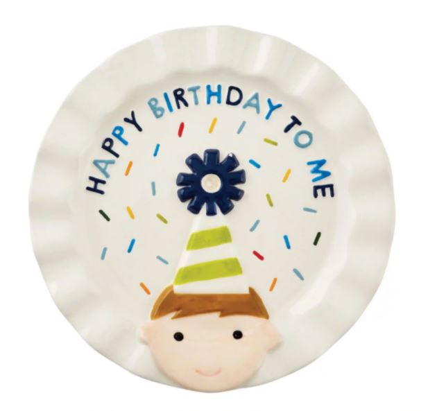 FINAL SALE Mud Pie Birthday Boy Candle Plate