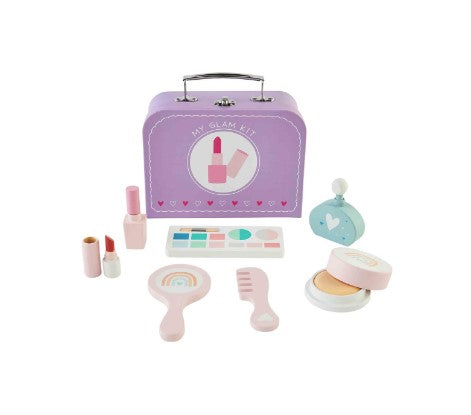 FINAL SALE Mud Pie My Glam Kit Wood Beauty  Case Set