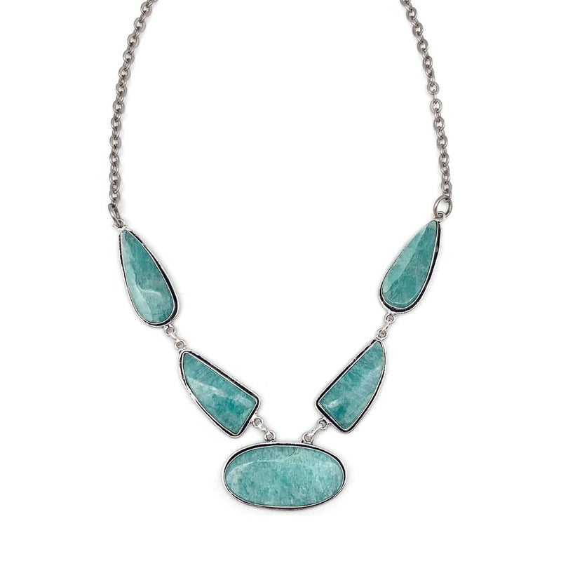 Anju Kashi Semiprecious Stone Bib Necklace - Amazonite
