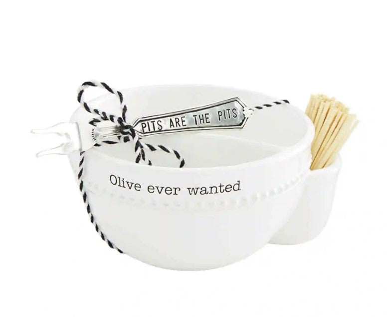 FINAL SALE Mud Pie Olive Pit Bowl Sets - 2 Styles