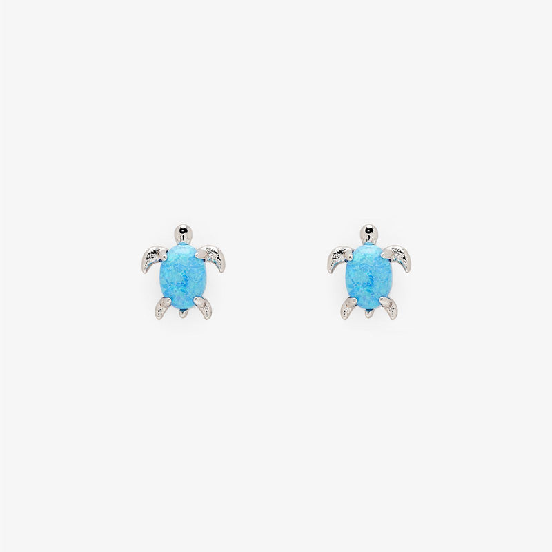 Pura Vida Opal Sea Turtle Silver Earrings