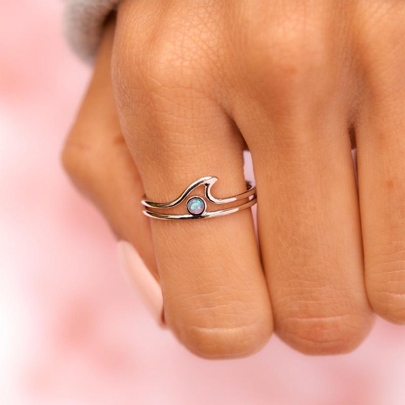 FINAL SALE Pura Vida OpalWave Ring - Silver