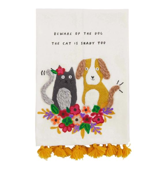 Mud Pie Embroidered Pet Humor Towels - 3 Styles