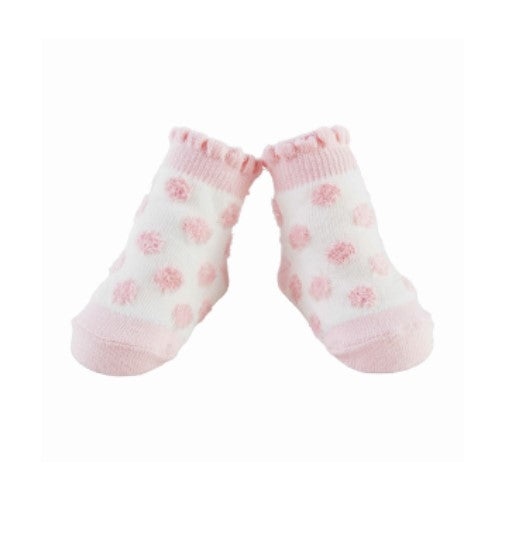 Mud Pie Pink Chenille Dot Socks