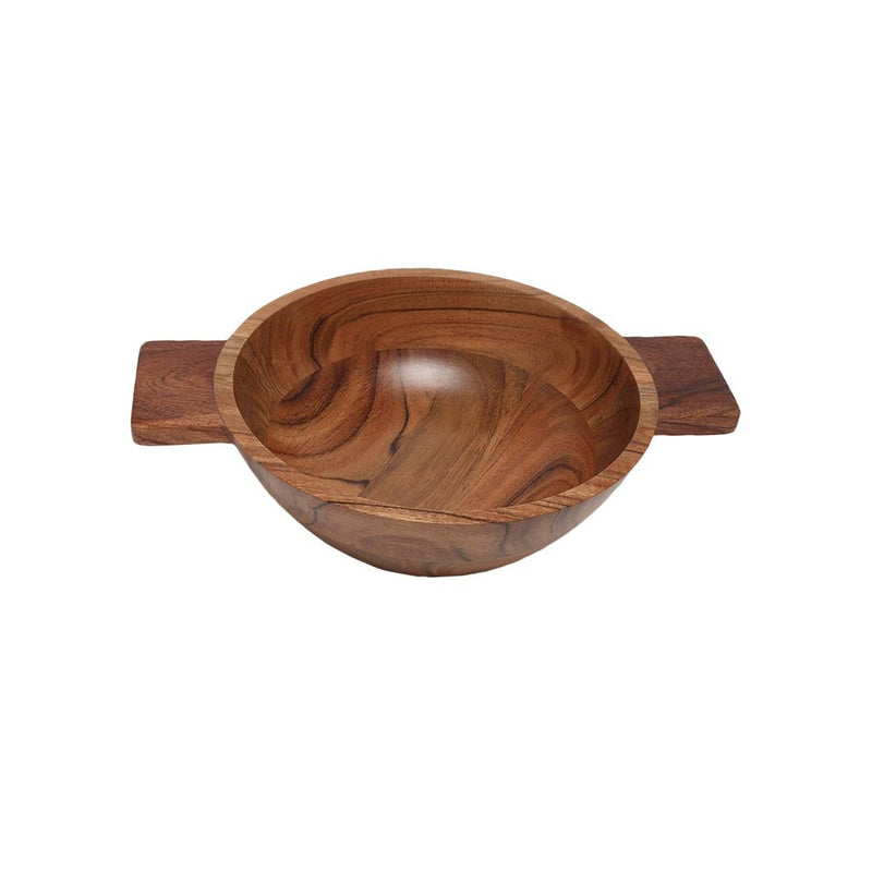 FINAL SALE Acacia Wood Bowl with Handle