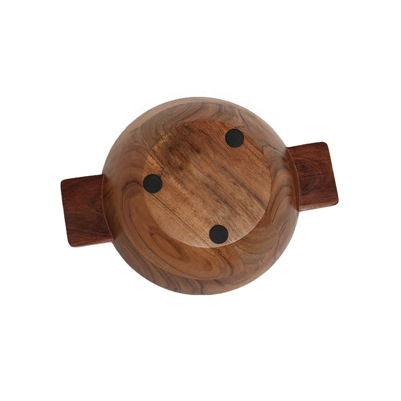 FINAL SALE Acacia Wood Bowl with Handle