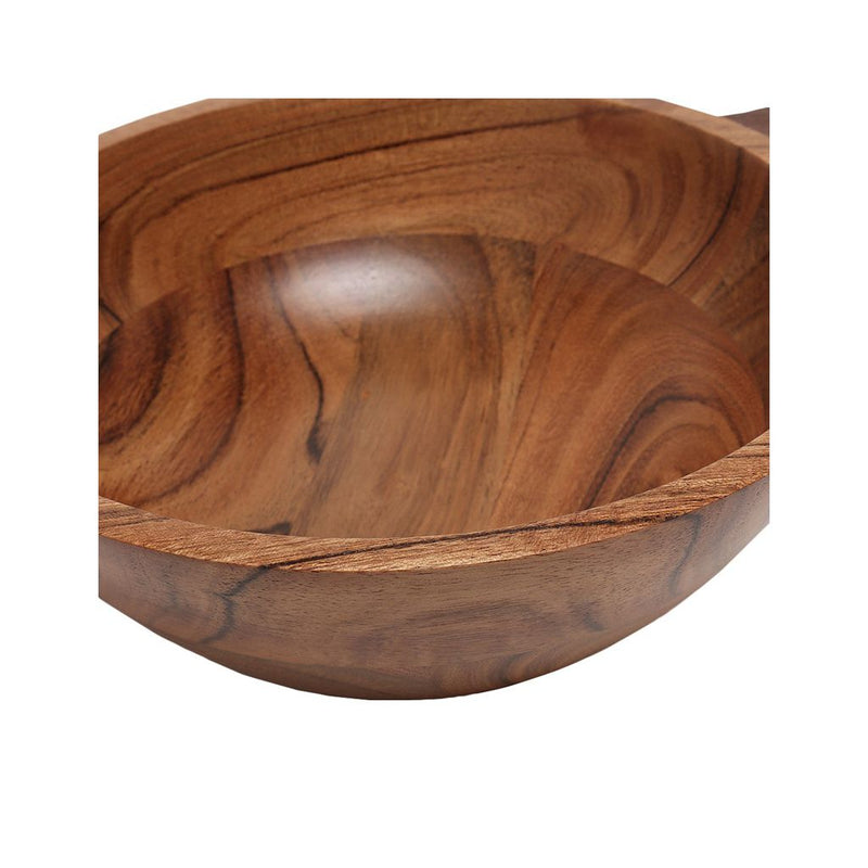 FINAL SALE Acacia Wood Bowl with Handle