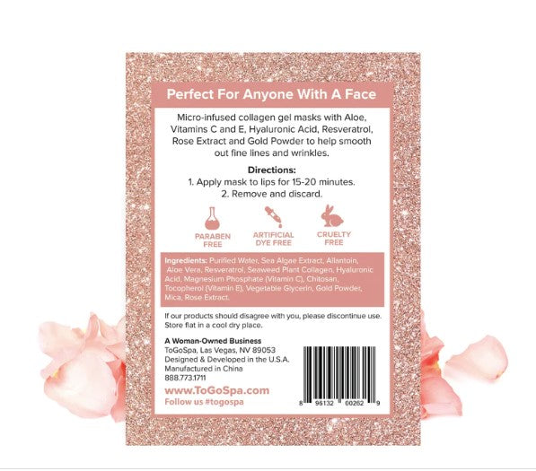 LIPS-Lip Masks- Rose Gold 3 Pack