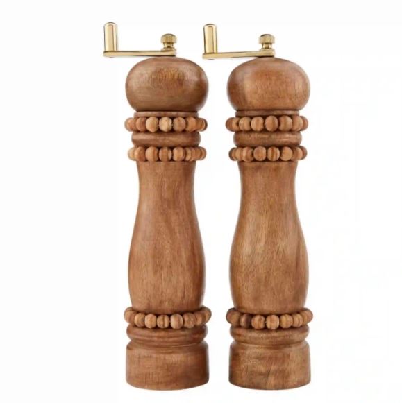 FINAL SALE Mud Pie Beaded Salt & Pepper Grinder Set