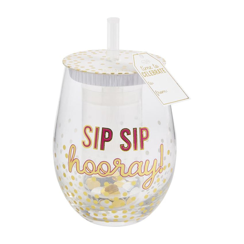 FINAL SALE Mud Pie Confetti Wine Glass Set- 3 Styles