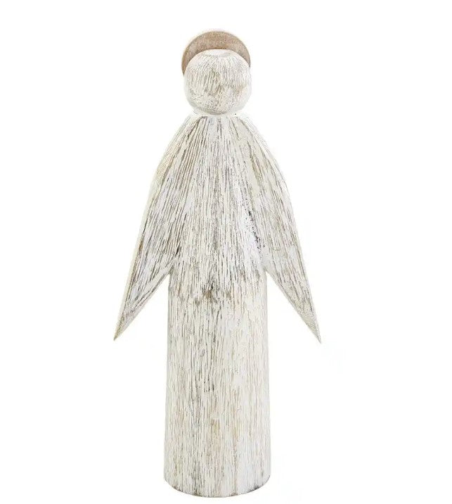 FINAL SALE Mud Pie  White Wood Angel Sitters- 3 Sizes