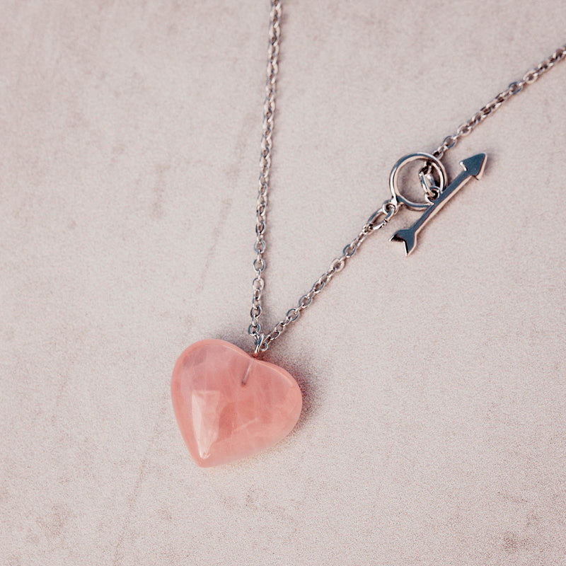 Pura Vida Stone Heart Toggle Necklace - Silver