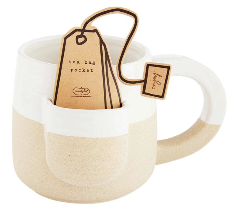 FINAL SALE Mud Pie Stoneware Tea Mug - 3 Styles