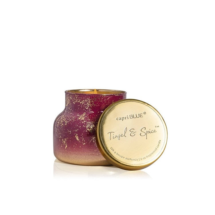 FINAL SALE Capri BLUE Tinsel And Spice Glimmer Signature Jar, 8 oz