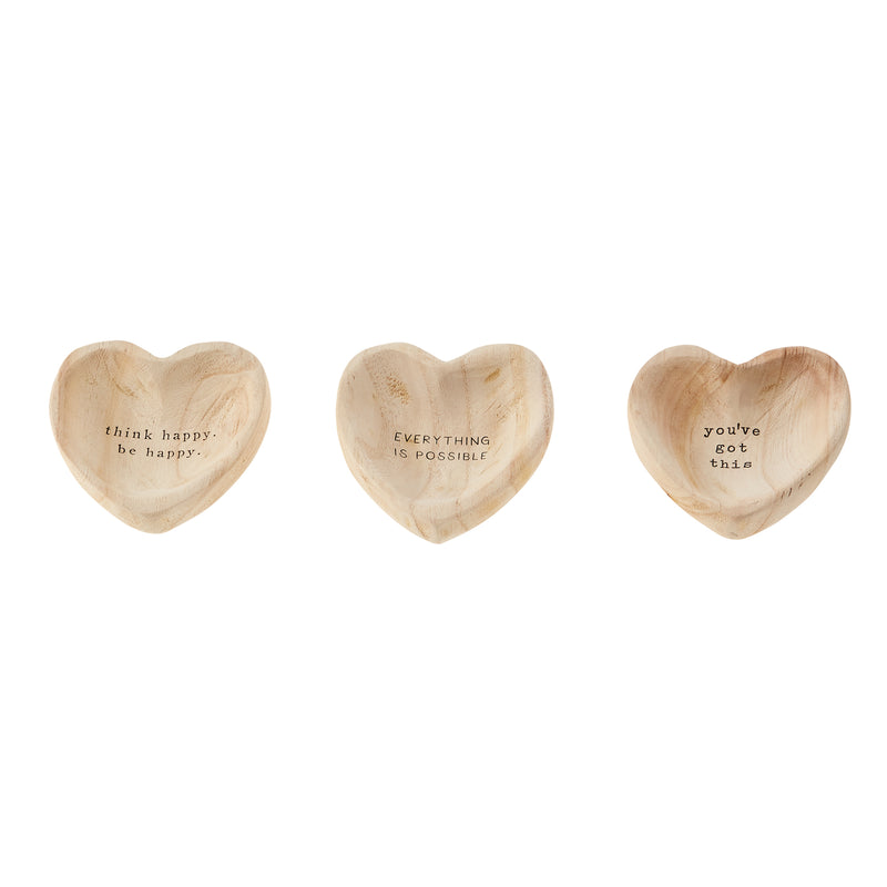 Mud Pie Wood Heart Trinket Tray- 3 styles