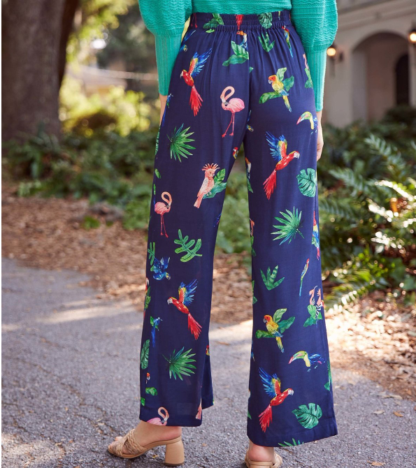 FINAL SALE Hatley Wide Leg Tropical Bird Pants