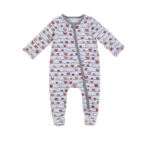 FINAL SALE Mud Pie Valentines Boys Gray Sleeper - 3 Sizes