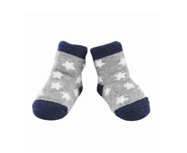 Mud Pie White Chenille Star Socks