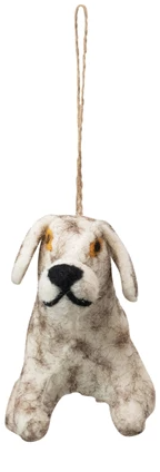 1-1/2"H Wool Felt Dog Ornament, 4 Styles - FINAL SALE